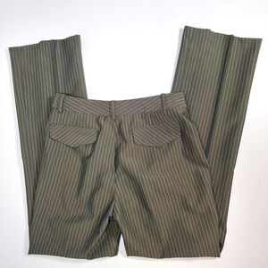 Etcetera Women’s Dress Pants Size 2 Gray Blue Stripe Mid Rise Lined Back Pockets